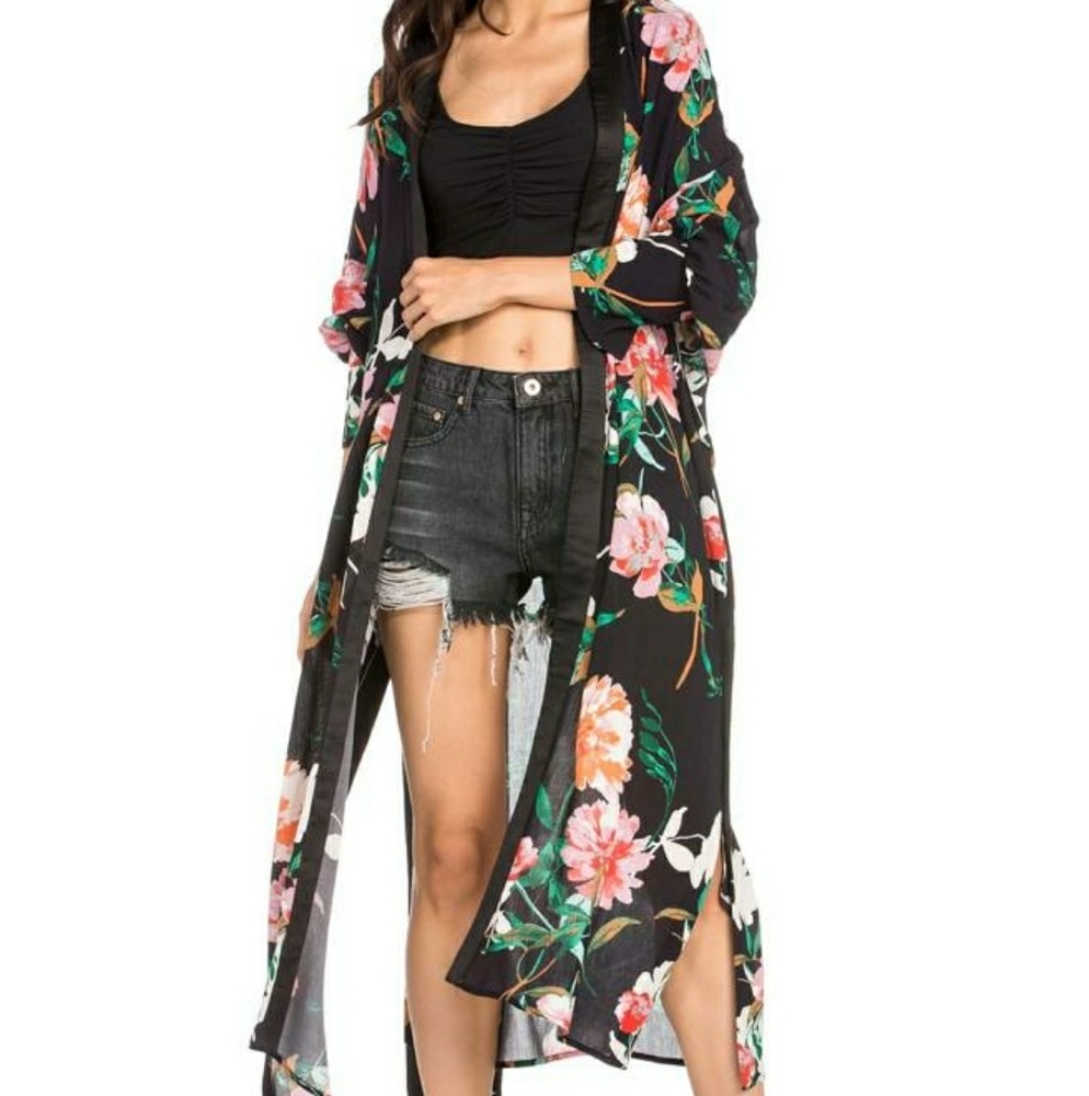 FLORAL MAXI CARDIGAN